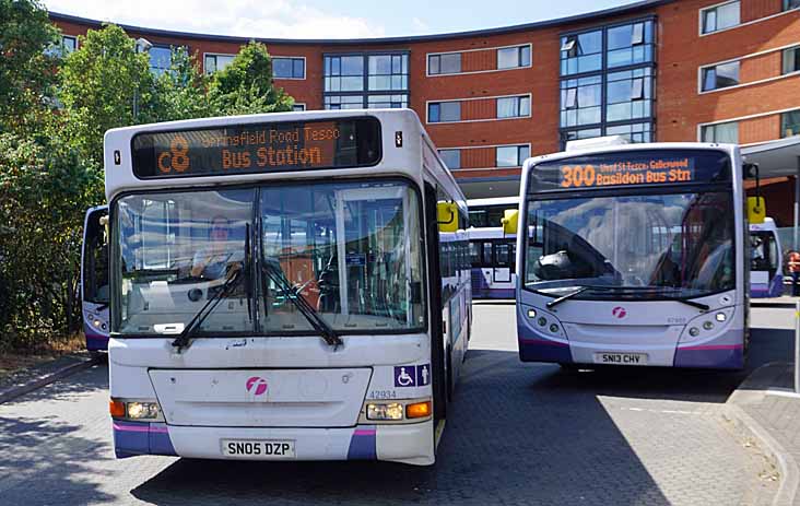 First Essex Alexander Dennis Pointer Dart 42934 & Enviro350H 67902